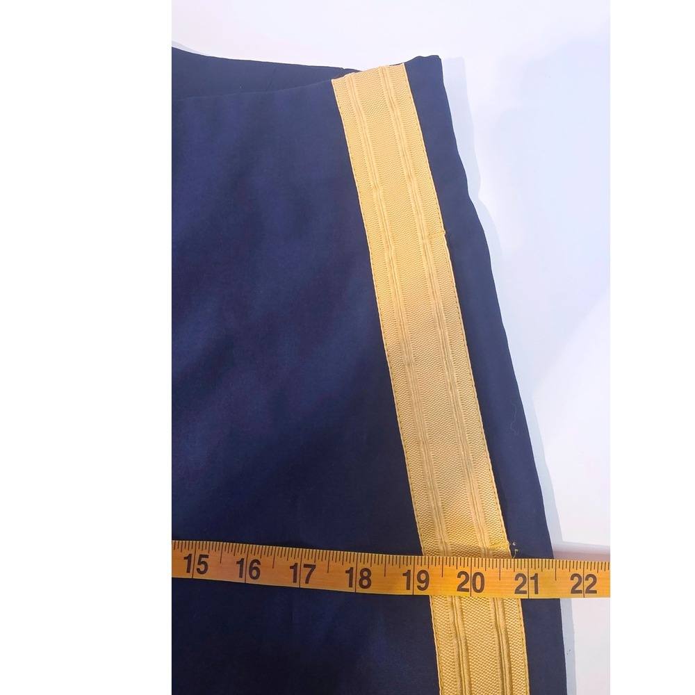 Spartacus Navy Blue Yellow Side Stripe Military Band Dress Trousers 35x28/31 - Picture 9 of 12